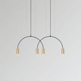 Modern Geometric Arcs Pendant Chandelier with Cylindrical Aluminum Heads and Adjustable Arms