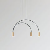 Modern Geometric Arcs Pendant Chandelier with Cylindrical Aluminum Heads and Adjustable Arms