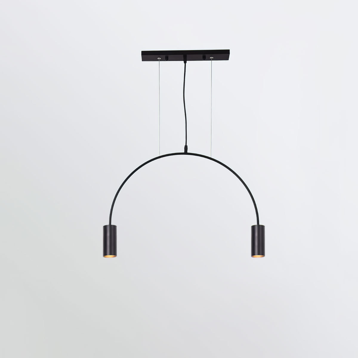Modern Geometric Arcs Pendant Chandelier with Cylindrical Aluminum Heads and Adjustable Arms