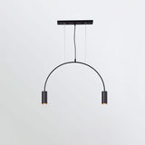 Modern Geometric Arcs Pendant Chandelier with Cylindrical Aluminum Heads and Adjustable Arms