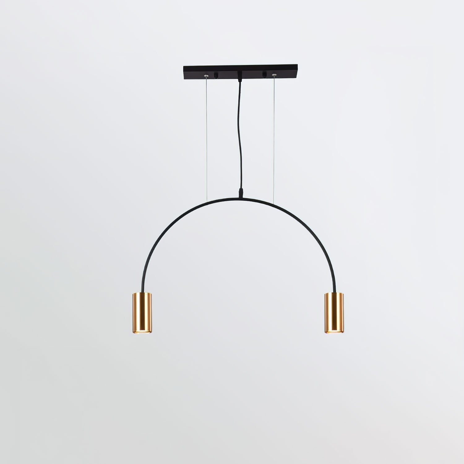 Modern Geometric Arcs Pendant Chandelier with Cylindrical Aluminum Heads and Adjustable Arms