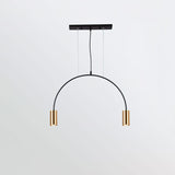 Modern Geometric Arcs Pendant Chandelier with Cylindrical Aluminum Heads and Adjustable Arms