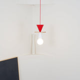 Modern Geometric Building Blocks Hanging Pendant Light with Wood and Metal Accents