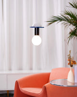 Modern Geometric Building Blocks Hanging Pendant Light with Wood and Metal Accents