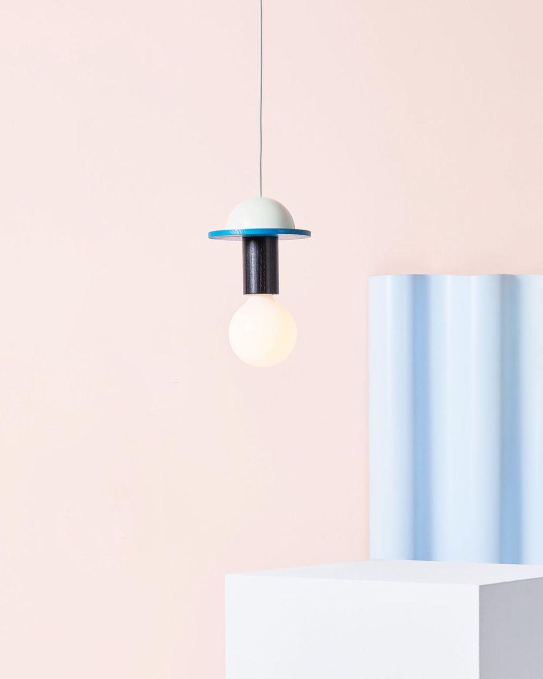 Modern Geometric Building Blocks Hanging Pendant Light with Wood and Metal Accents