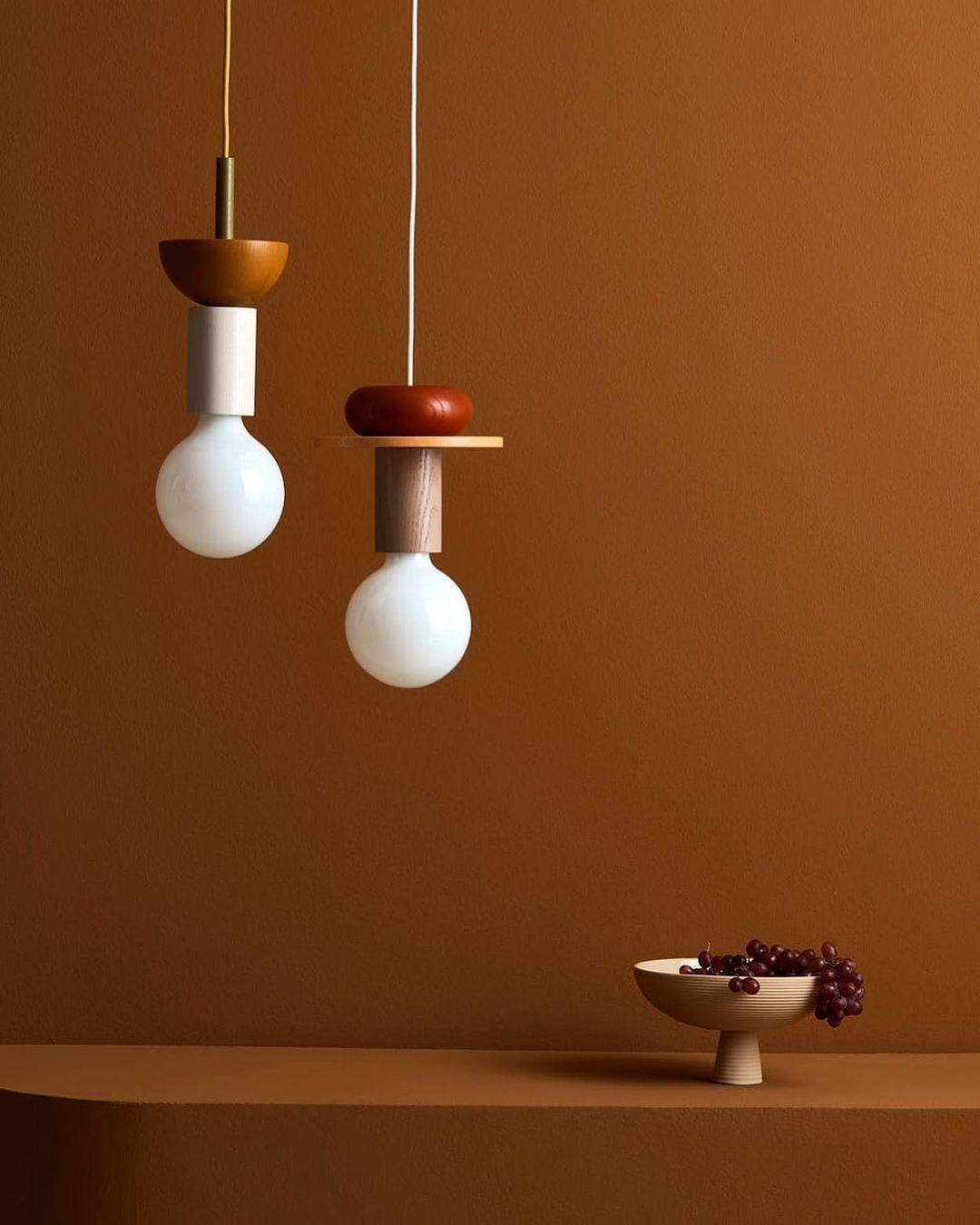 Modern Geometric Building Blocks Hanging Pendant Light with Wood and Metal Accents