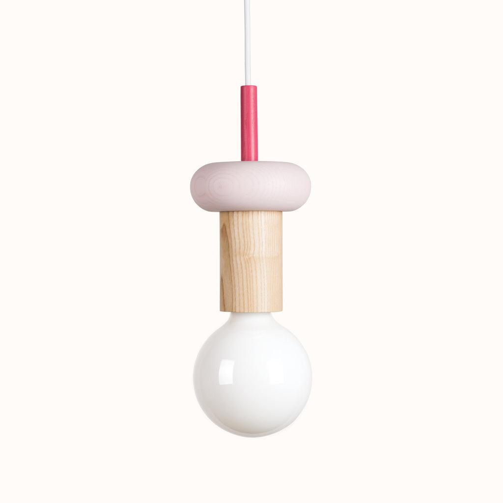 Modern Geometric Building Blocks Hanging Pendant Light with Wood and Metal Accents