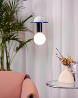 Modern Geometric Building Blocks Hanging Pendant Light with Wood and Metal Accents