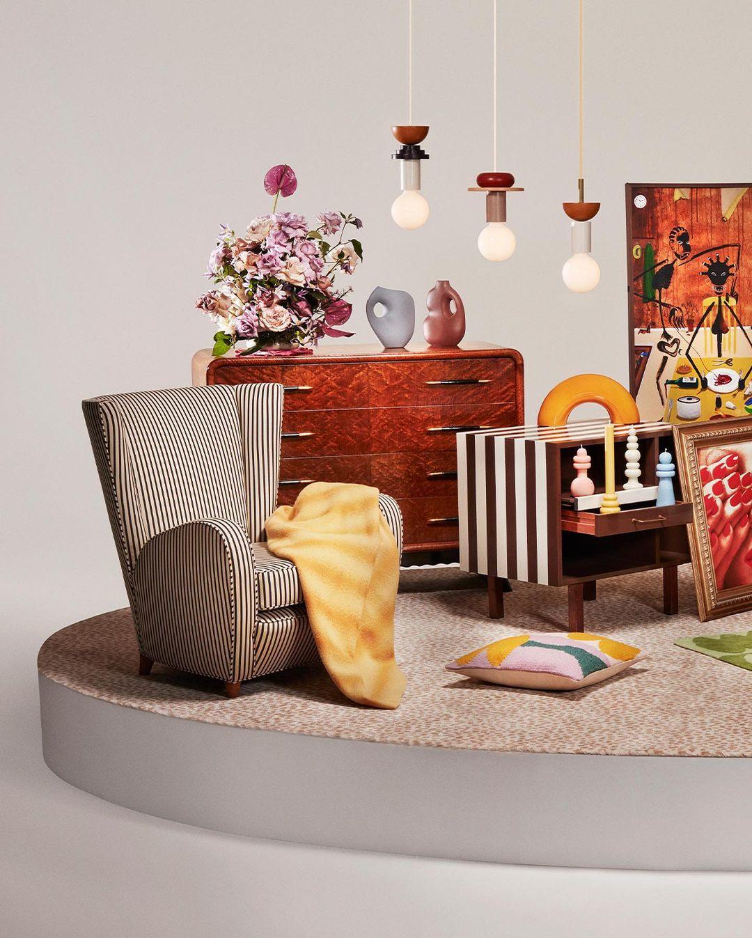 Modern Geometric Building Blocks Hanging Pendant Light with Wood and Metal Accents