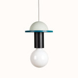 Modern Geometric Building Blocks Hanging Pendant Light with Wood and Metal Accents