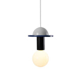 Modern Geometric Building Blocks Hanging Pendant Light with Wood and Metal Accents