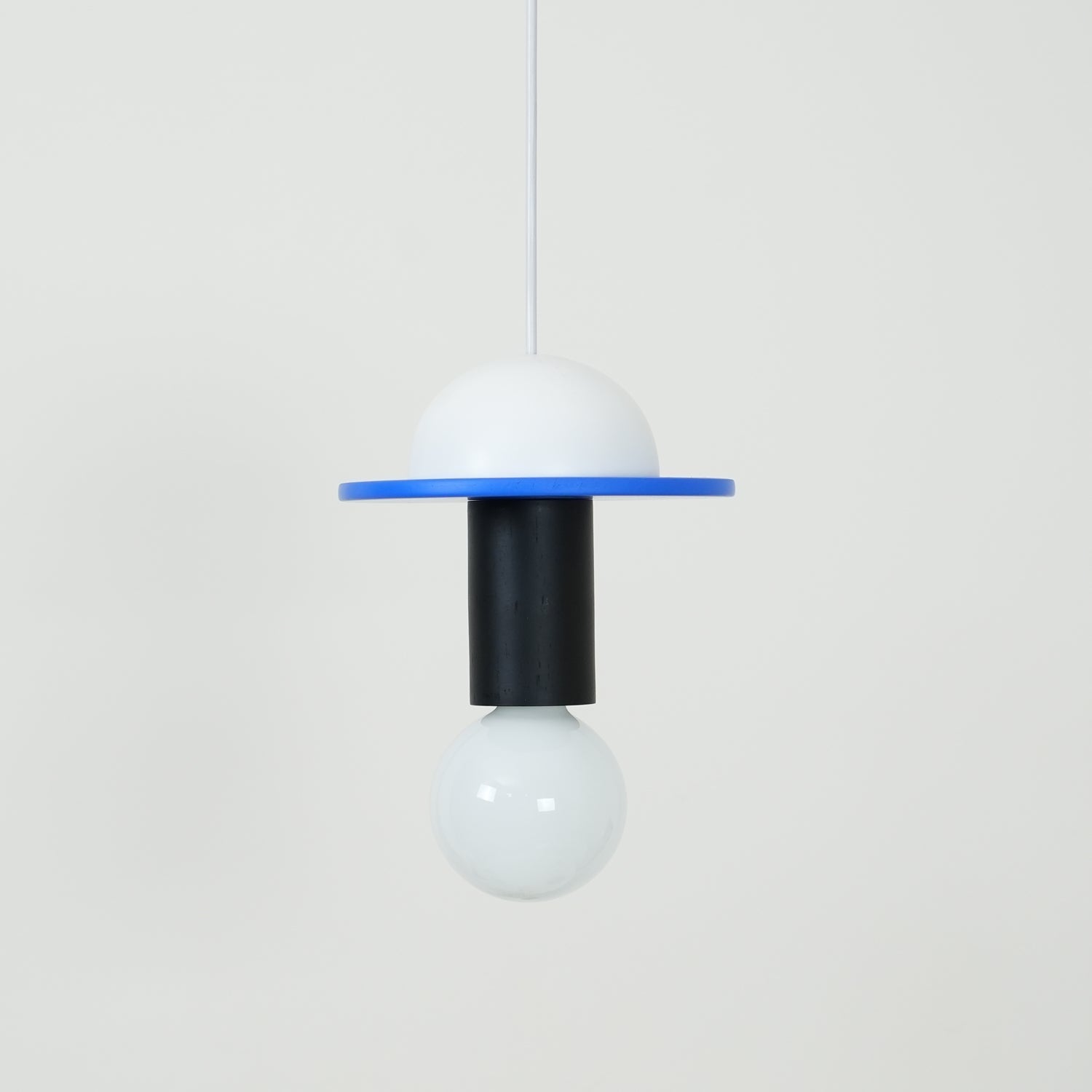 Modern Geometric Building Blocks Hanging Pendant Light with Wood and Metal Accents
