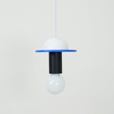 Modern Geometric Building Blocks Hanging Pendant Light with Wood and Metal Accents