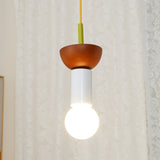 Modern Geometric Building Blocks Hanging Pendant Light with Wood and Metal Accents