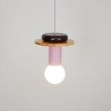 Modern Geometric Building Blocks Hanging Pendant Light with Wood and Metal Accents