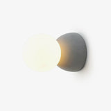 Modern Geometric Concrete and Glass Wall Sconce Set of 2 for Indoor Lighting