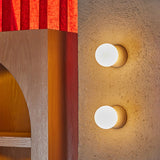 Modern Geometric Concrete and Glass Wall Sconce Set of 2 for Indoor Lighting