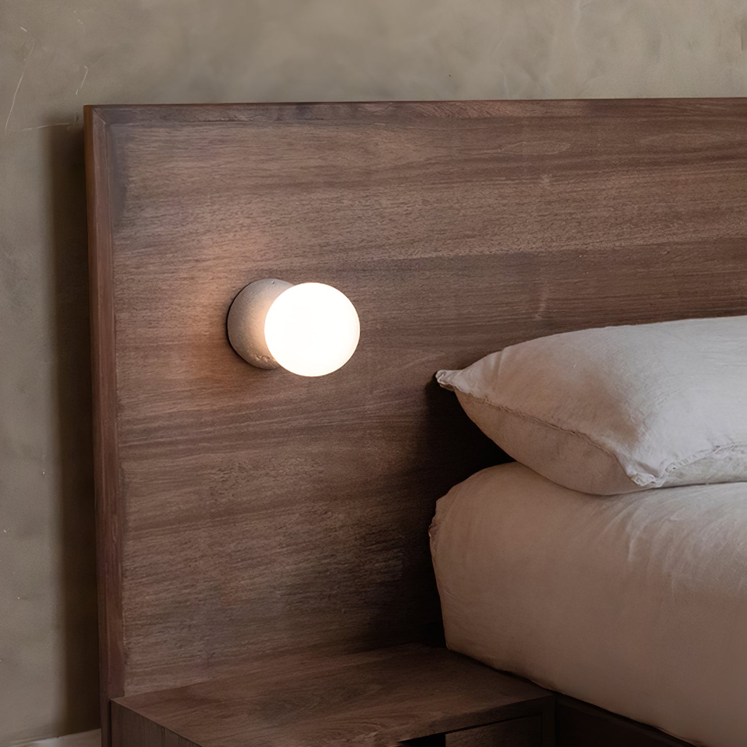 Modern Geometric Concrete and Glass Wall Sconce Set of 2 for Indoor Lighting