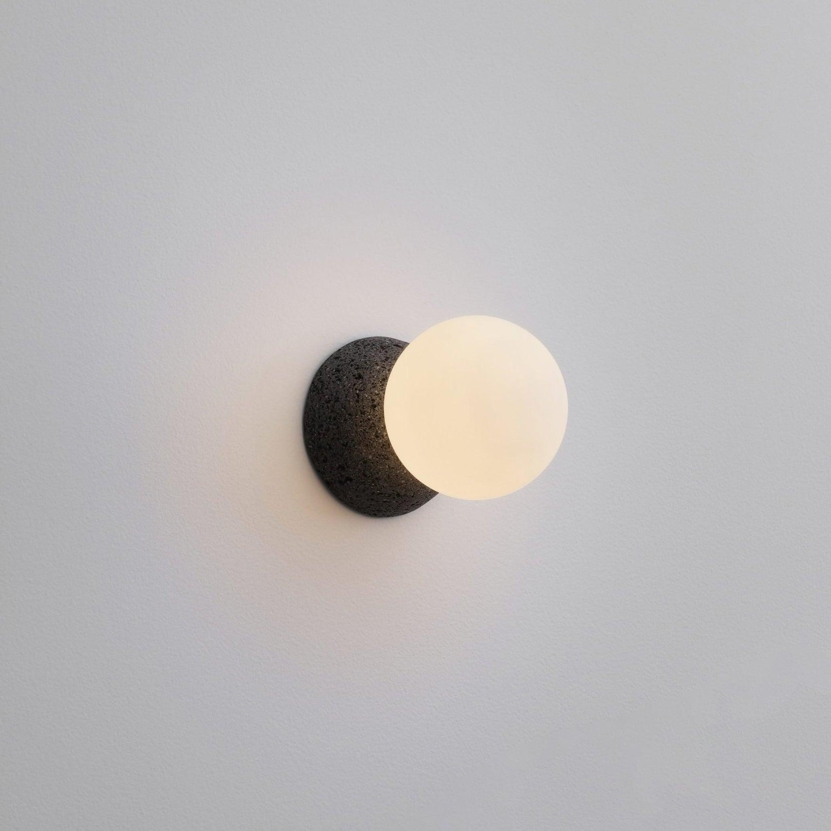 Modern Geometric Concrete and Glass Wall Sconce Set of 2 for Indoor Lighting