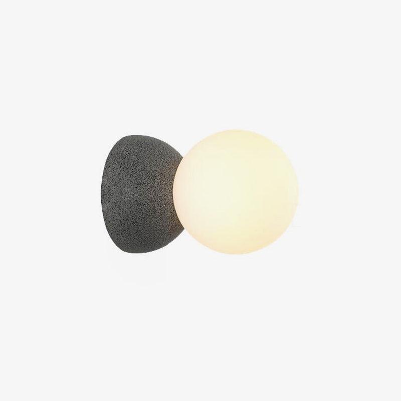Modern Geometric Concrete and Glass Wall Sconce Set of 2 for Indoor Lighting