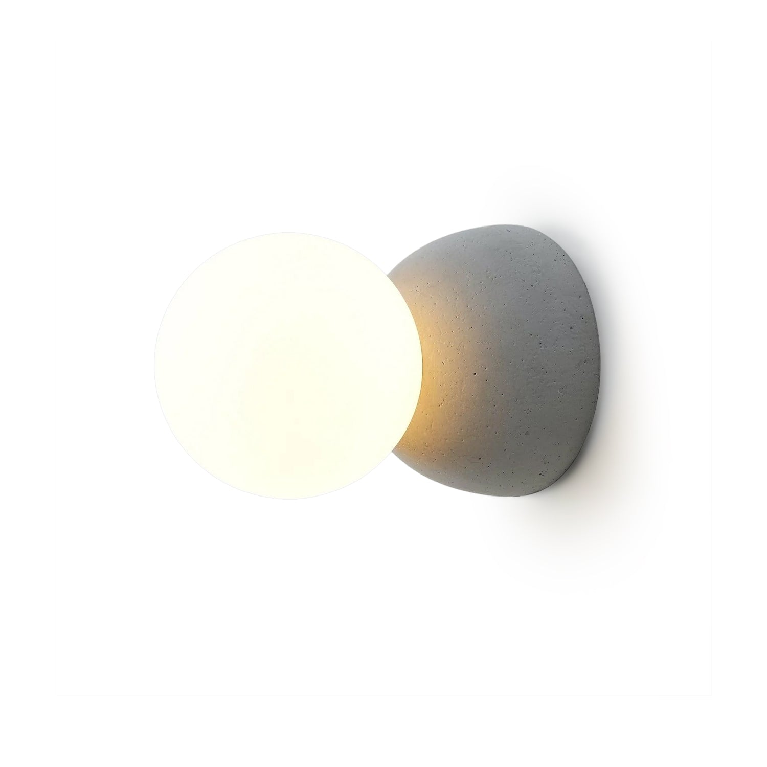 Modern Geometric Concrete and Glass Wall Sconce Set of 2 for Indoor Lighting