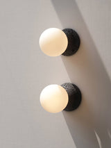Modern Geometric Concrete and Glass Wall Sconce Set of 2 for Indoor Lighting