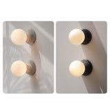 Modern Geometric Concrete and Glass Wall Sconce Set of 2 for Indoor Lighting