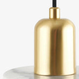 Modern Geometric Copper and Marble Cylinder Pendant Light with Adjustable Hanging Cord
