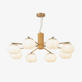 Modern Geometric Cotton Ball Chandelier Gold Metal and PE Acrylic Pendant Light