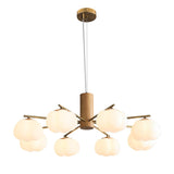 Modern Geometric Cotton Ball Chandelier Gold Metal and PE Acrylic Pendant Light