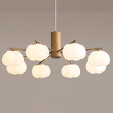 Modern Geometric Cotton Ball Chandelier Gold Metal and PE Acrylic Pendant Light