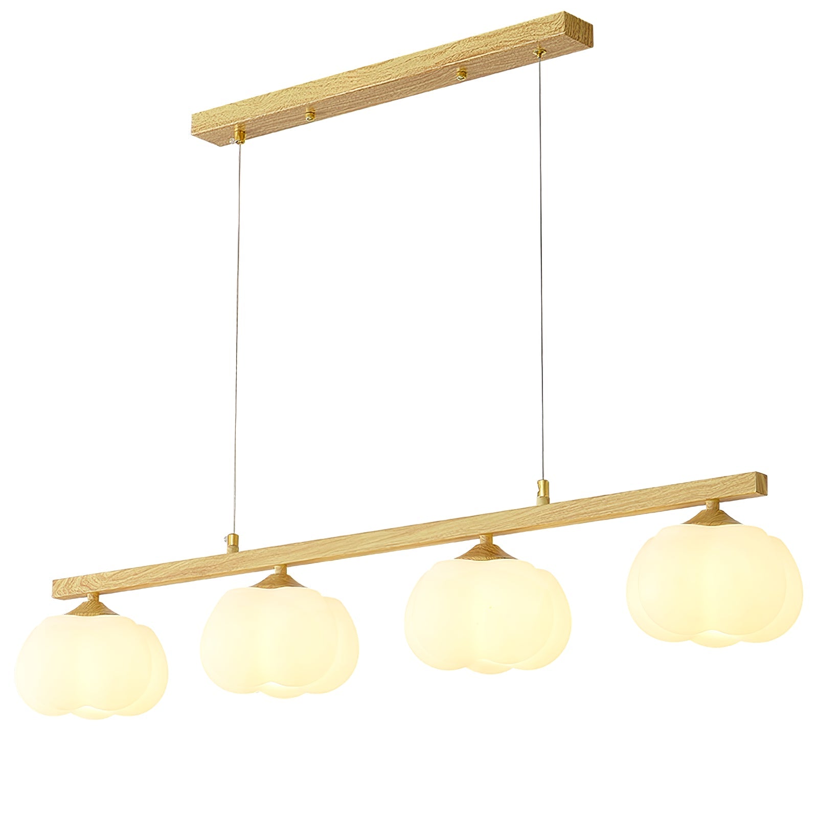 Modern Geometric Cotton Ball Chandelier Gold Metal and PE Acrylic Pendant Light