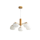 Modern Geometric Cotton Ball Chandelier Gold Metal and PE Acrylic Pendant Light