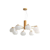 Modern Geometric Cotton Ball Chandelier Gold Metal and PE Acrylic Pendant Light