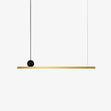 Modern Geometric Crown Pendant Light Polished Brass LED Linear Suspension Lamp