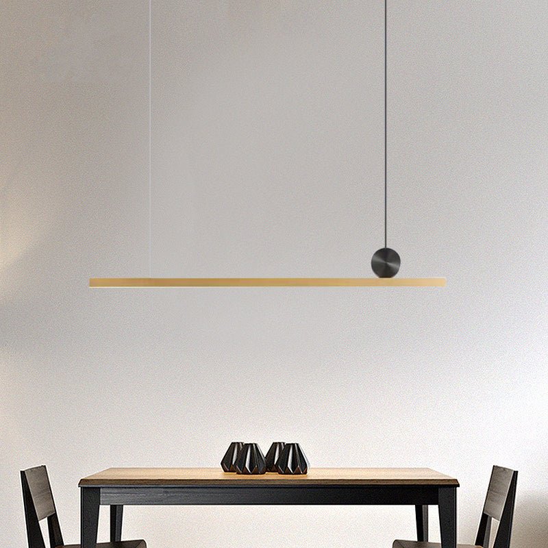 Modern Geometric Crown Pendant Light Polished Brass LED Linear Suspension Lamp