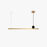 Modern Geometric Crown Pendant Light Polished Brass LED Linear Suspension Lamp