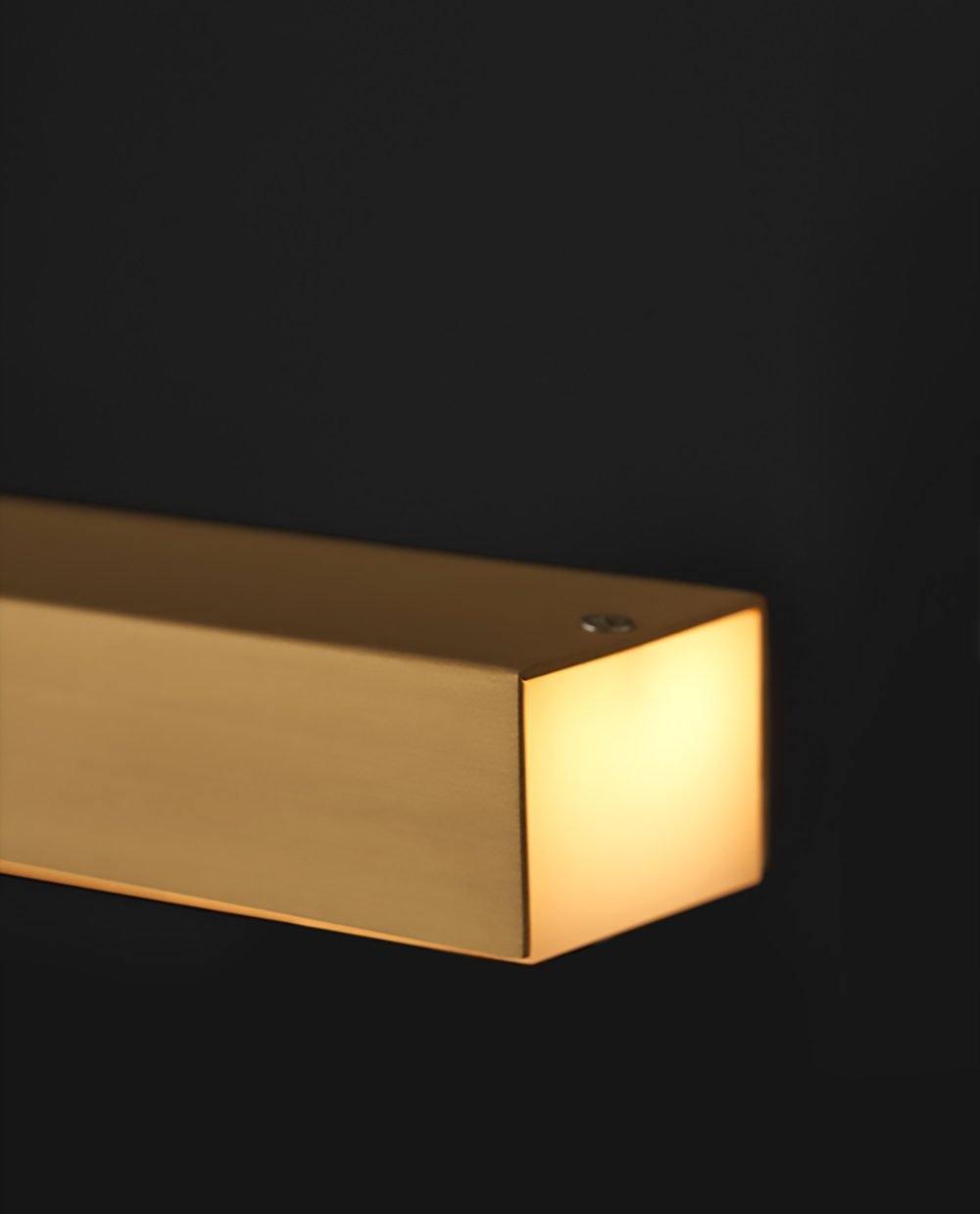 Modern Geometric Crown Pendant Light Polished Brass LED Linear Suspension Lamp