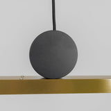 Modern Geometric Crown Pendant Light Polished Brass LED Linear Suspension Lamp