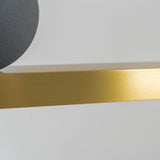Modern Geometric Crown Pendant Light Polished Brass LED Linear Suspension Lamp