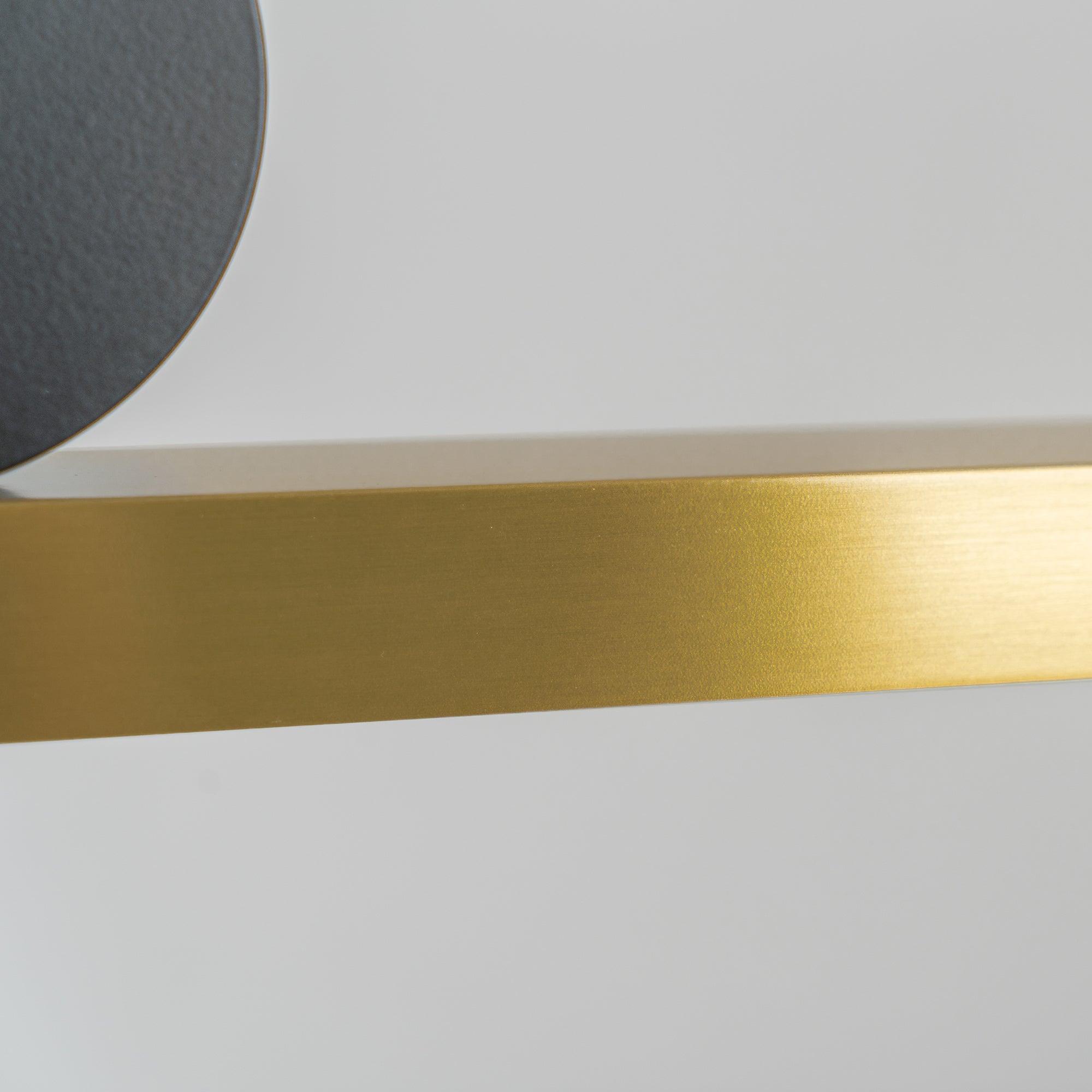 Modern Geometric Crown Pendant Light Polished Brass LED Linear Suspension Lamp