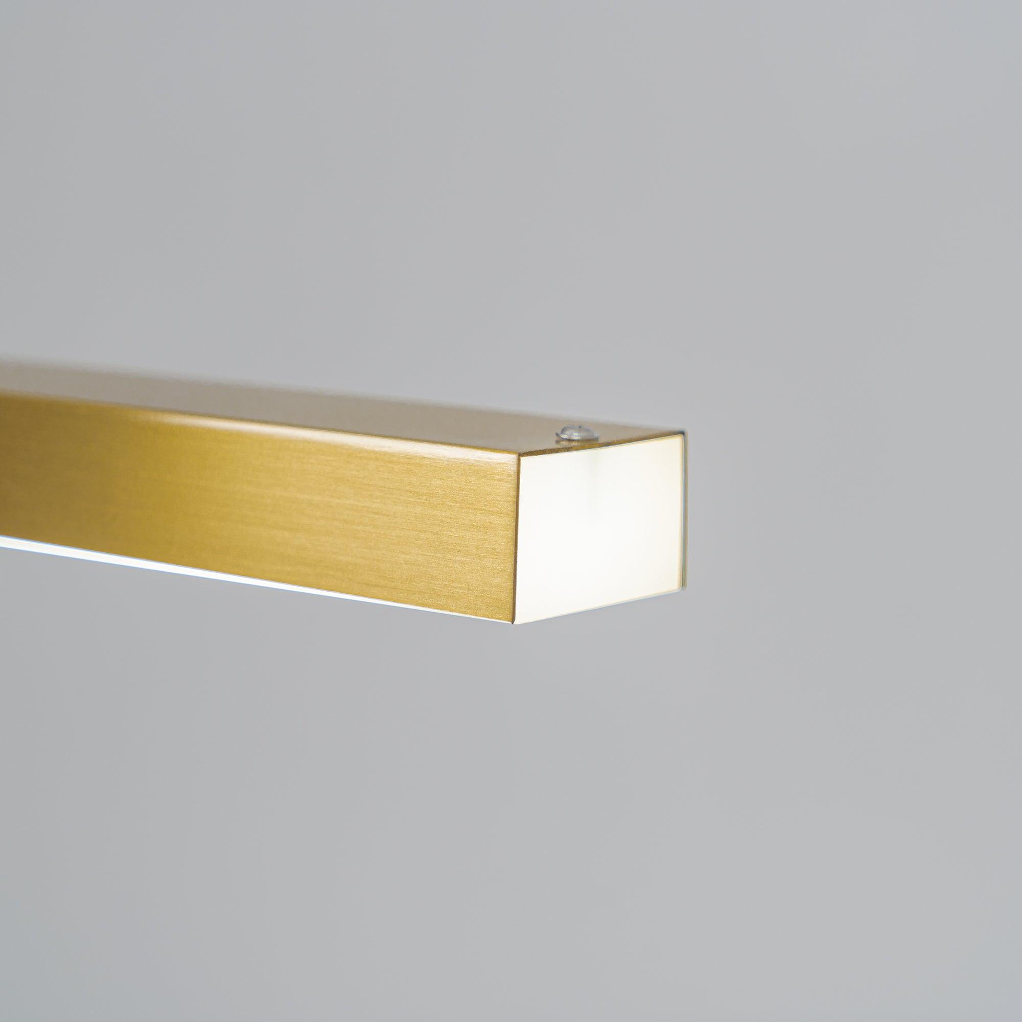 Modern Geometric Crown Pendant Light Polished Brass LED Linear Suspension Lamp
