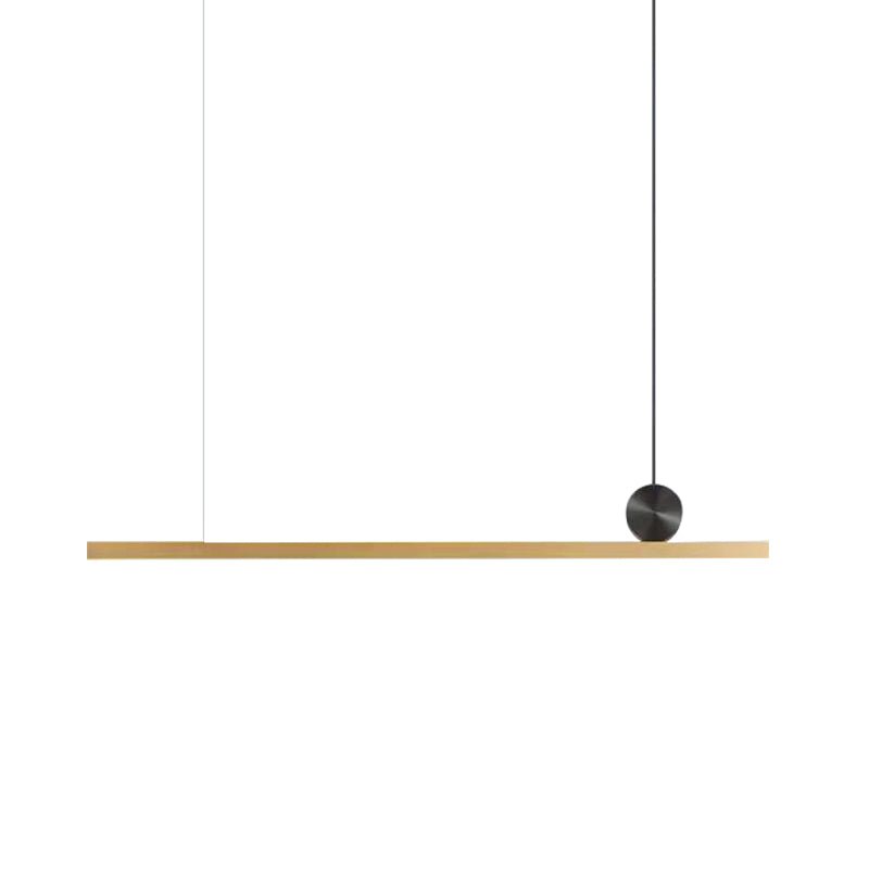 Modern Geometric Crown Pendant Light Polished Brass LED Linear Suspension Lamp