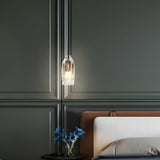 Modern Geometric Crystal Mini Pendant Light with Brass Accents for Kitchen Island
