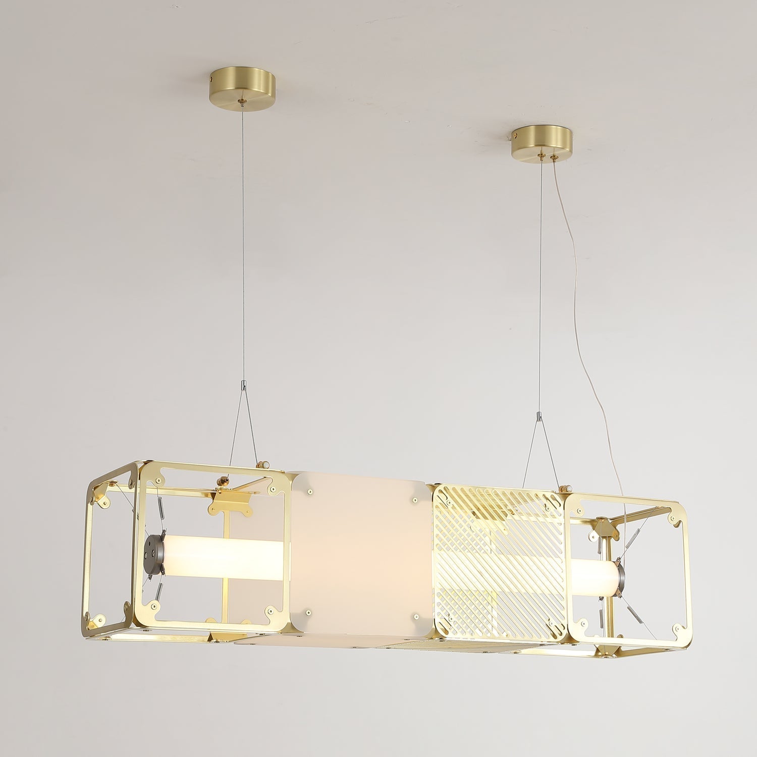 Modern Geometric Cube Modular Pendant Light Adjustable LED Ceiling Hanging Fixture