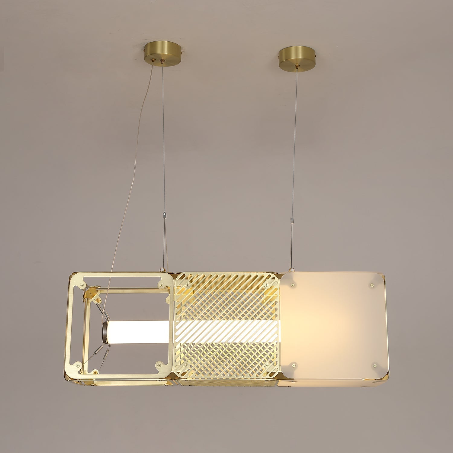 Modern Geometric Cube Modular Pendant Light Adjustable LED Ceiling Hanging Fixture