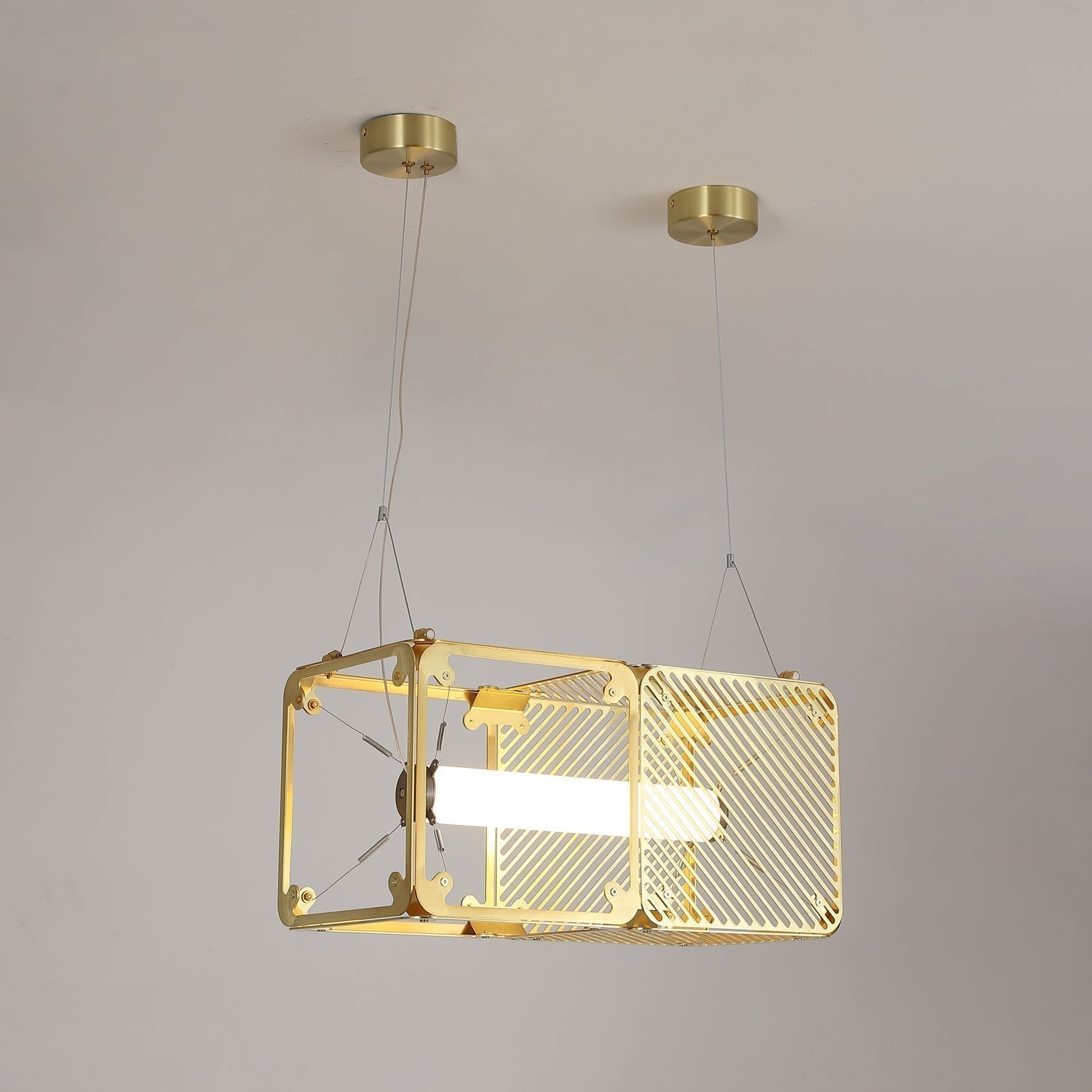 Modern Geometric Cube Modular Pendant Light Adjustable LED Ceiling Hanging Fixture