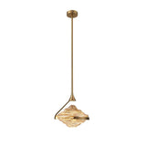 Modern Geometric Diamond Crystal LED Pendant Light Adjustable Ceiling Fixture for Dining Room
