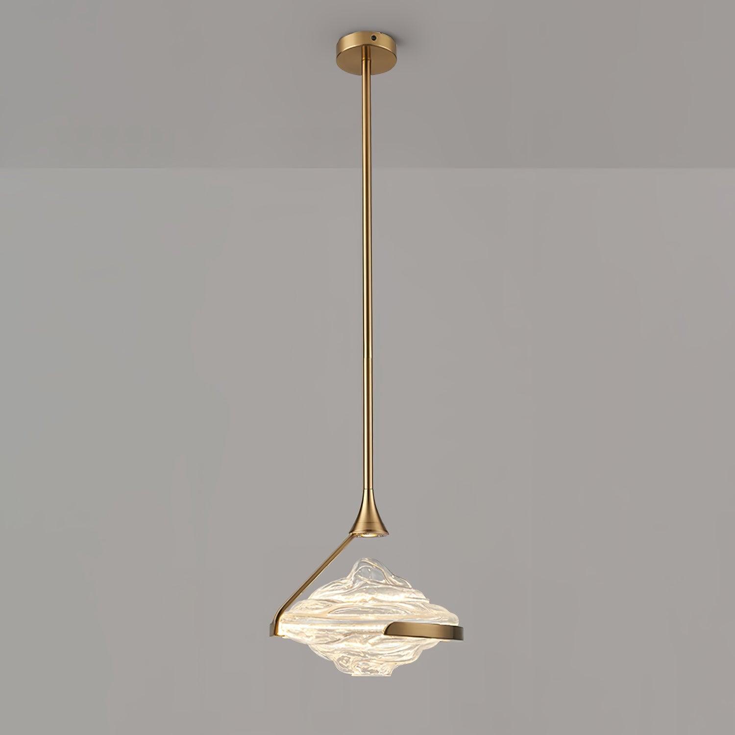Modern Geometric Diamond Crystal LED Pendant Light Adjustable Ceiling Fixture for Dining Room