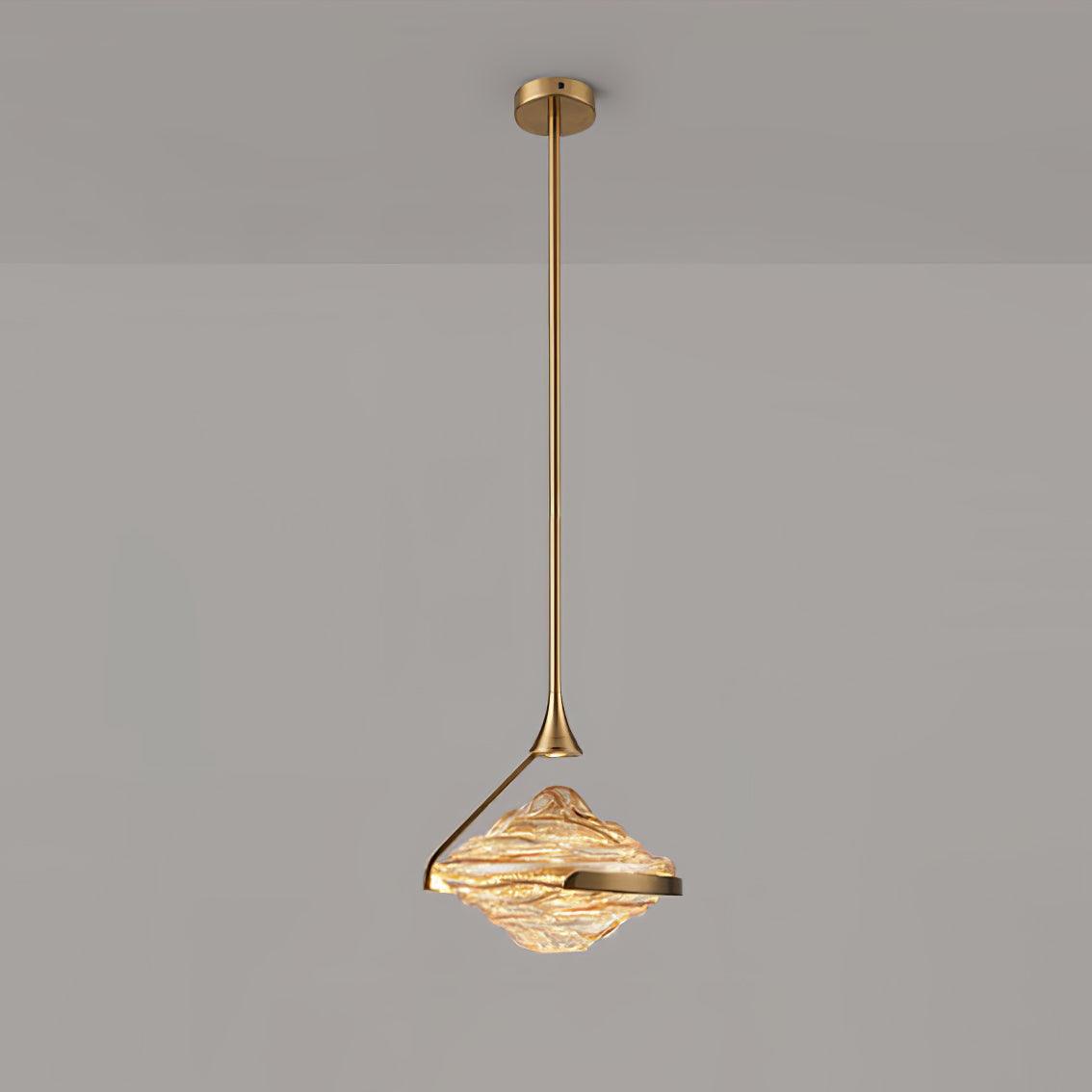 Modern Geometric Diamond Crystal LED Pendant Light Adjustable Ceiling Fixture for Dining Room